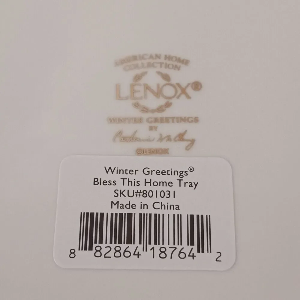 LENOX WINTER BLESSINGS OVAL TRAY SERVING PLATTER RED CARDINAL
